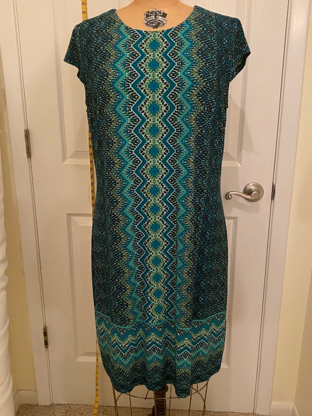 Black and Turquoise print dress XL